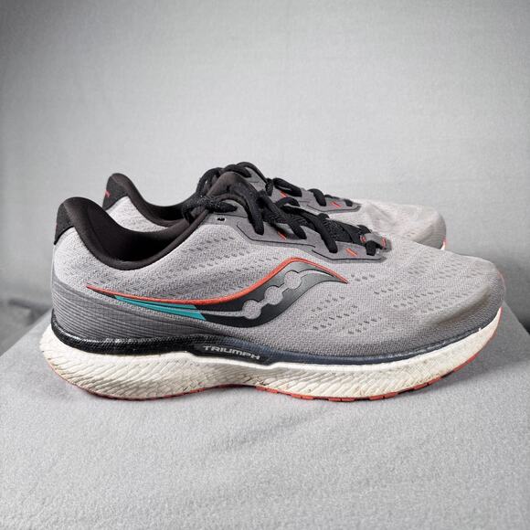 Saucony Triumph 19 Running Shoes Mens Size 14 Wide Gray‎ Black Red S20679-20 main image 8